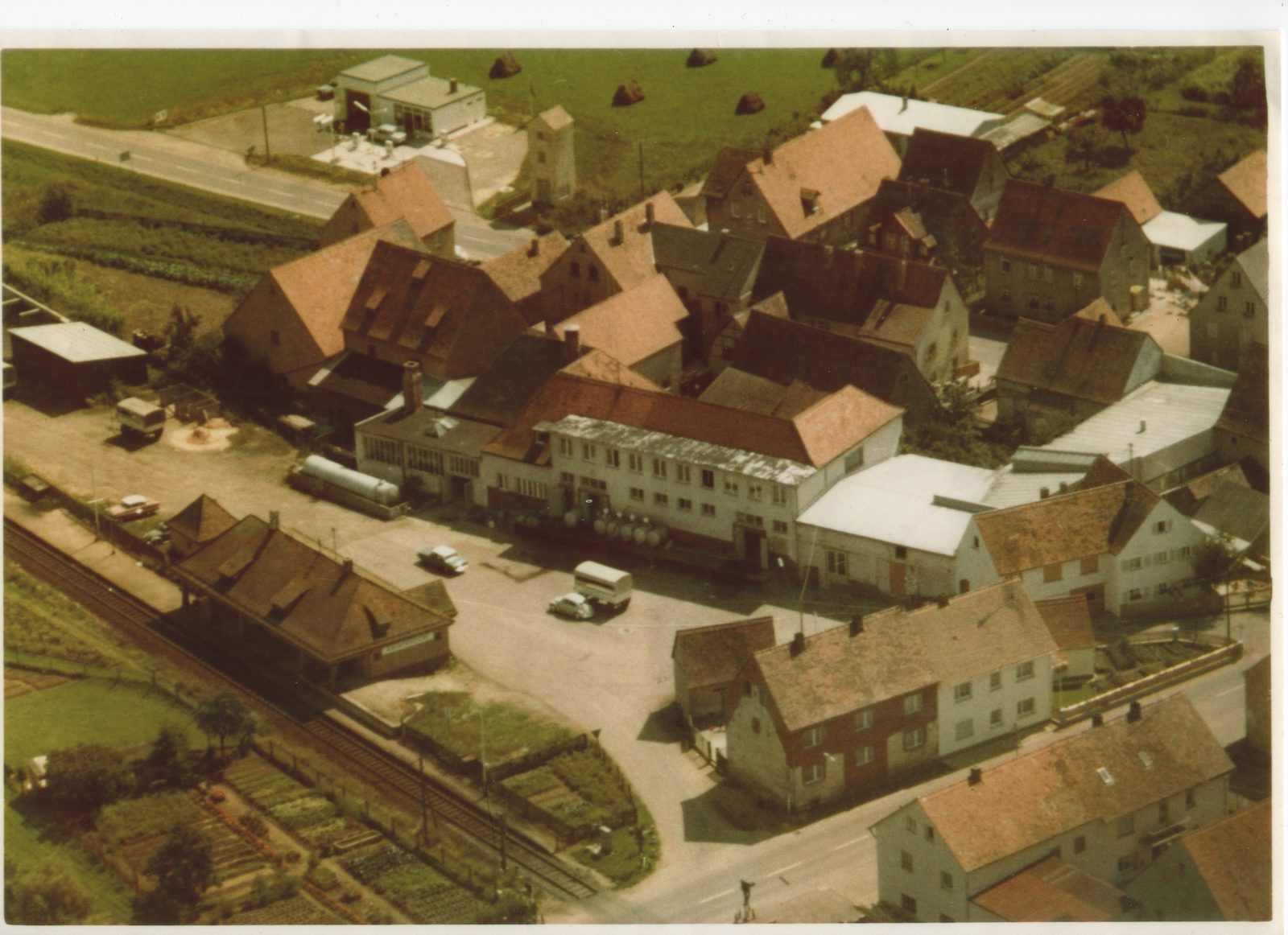 Luftaufnahme des Bahnhofs Ammerndorf (Datum unbekannt)